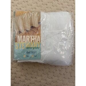 Martha Stewart Everyday Bed Skirt Full Size White Ruffled Dust Ruffle New